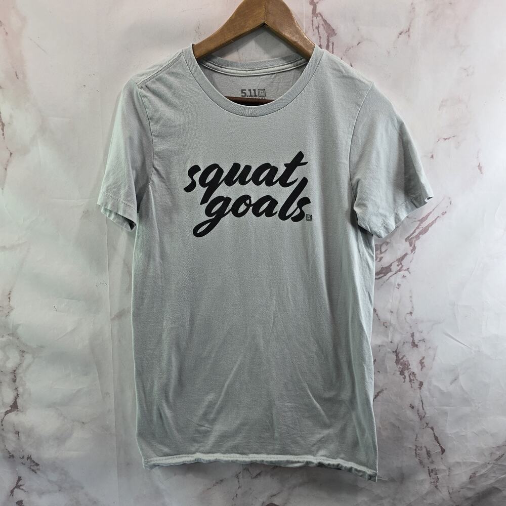 511 Tactical T Shirt Womens Small Blue Short Sleeve Crew Neck Squat Goals 5.11
